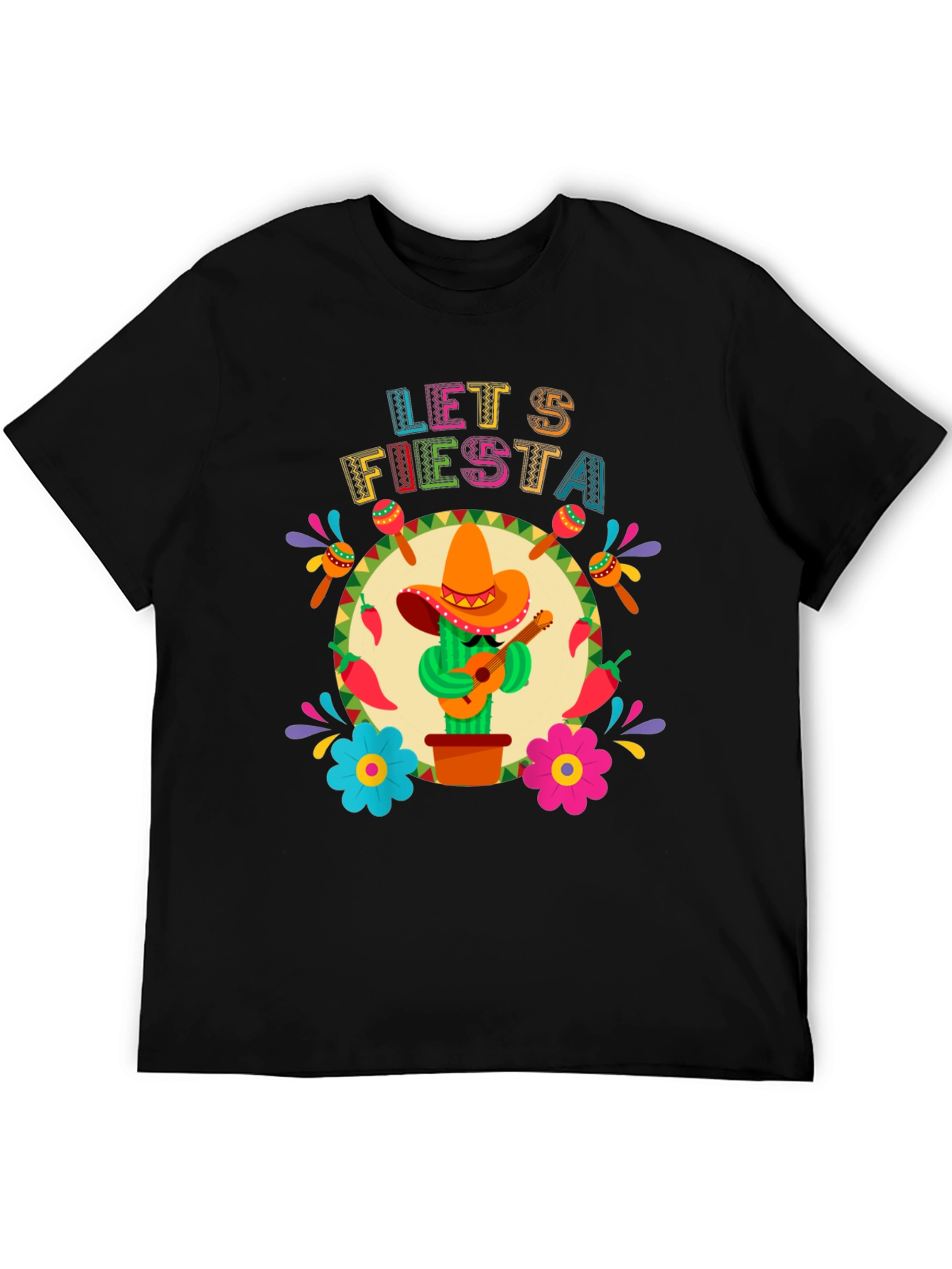 Lets Fiesta T-Shirt - Fun Cactus Design
