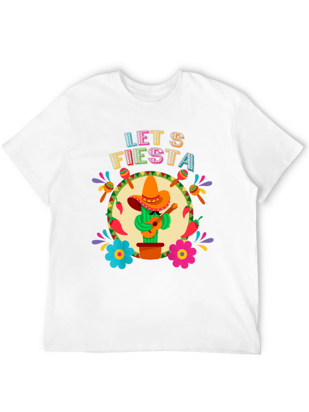 Lets Fiesta T-Shirt - Fun Cactus Design