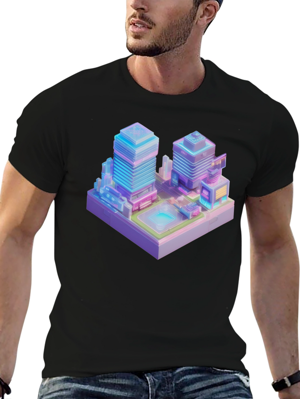 Cyberpunk Cityscape Graphic Tee