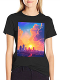 Sunset Cityscape Graphic Tee