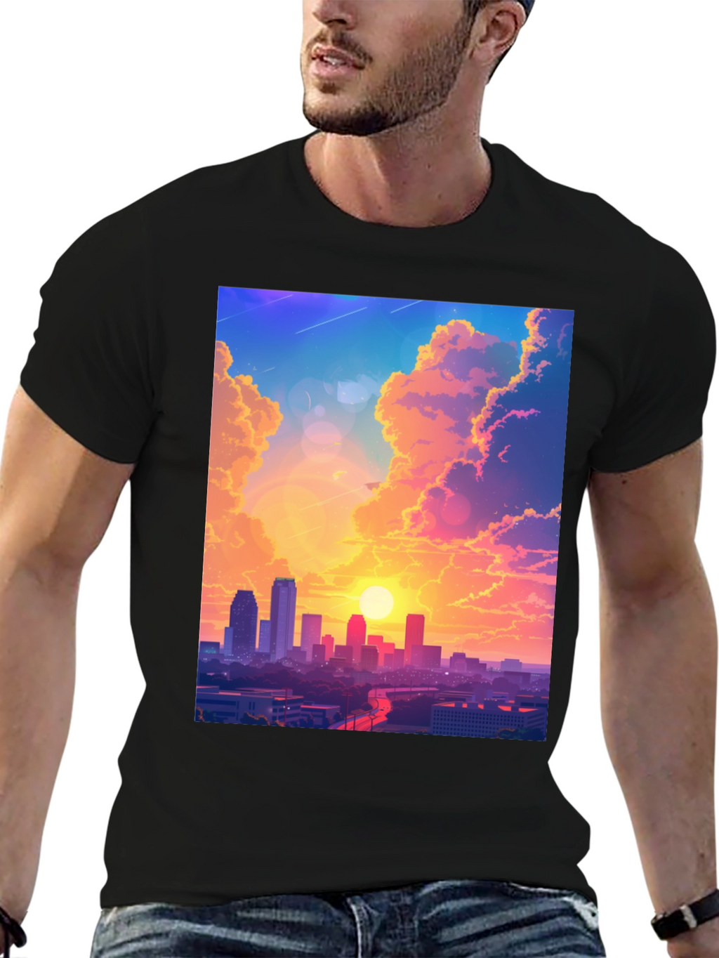 Sunset Cityscape Graphic Tee