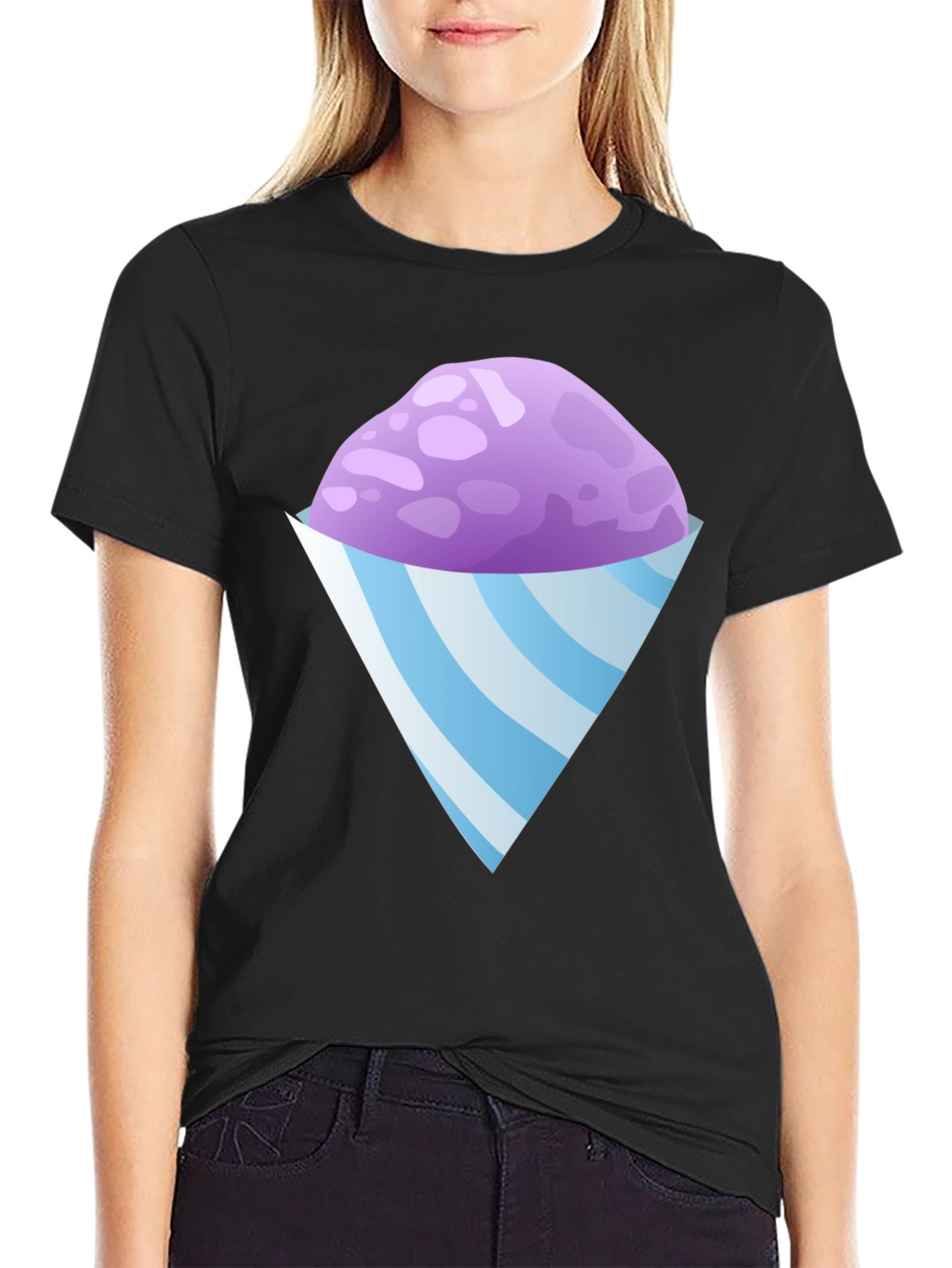 Snow Cone Graphic Tee - Black Cotton T-Shirt