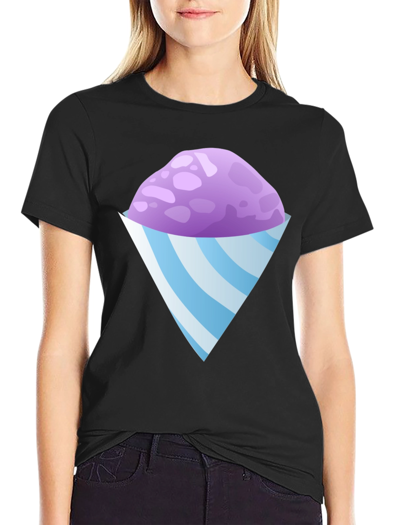 Snow Cone Graphic Tee - Black Cotton T-Shirt