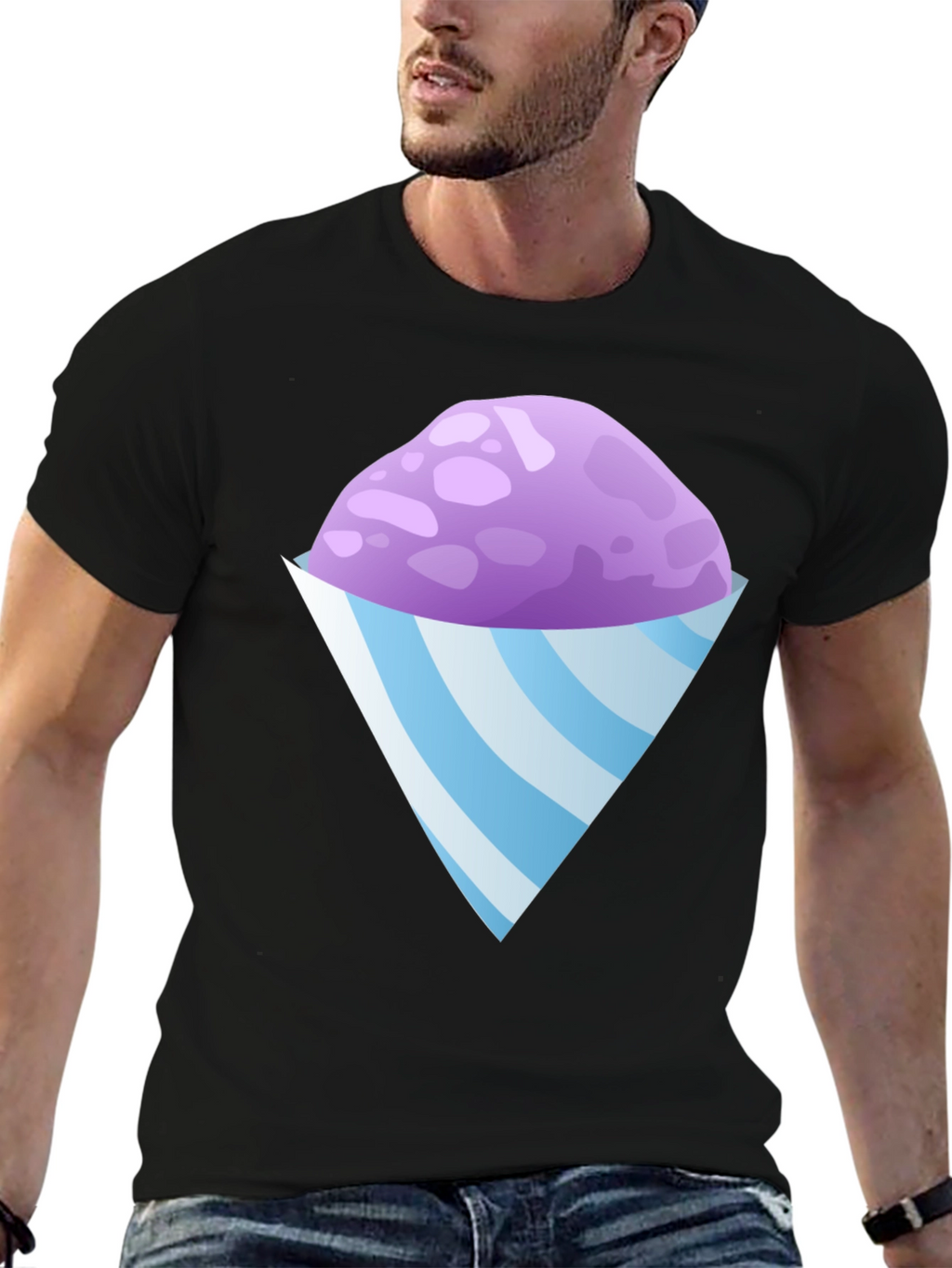 Snow Cone Graphic Tee - Black Cotton T-Shirt