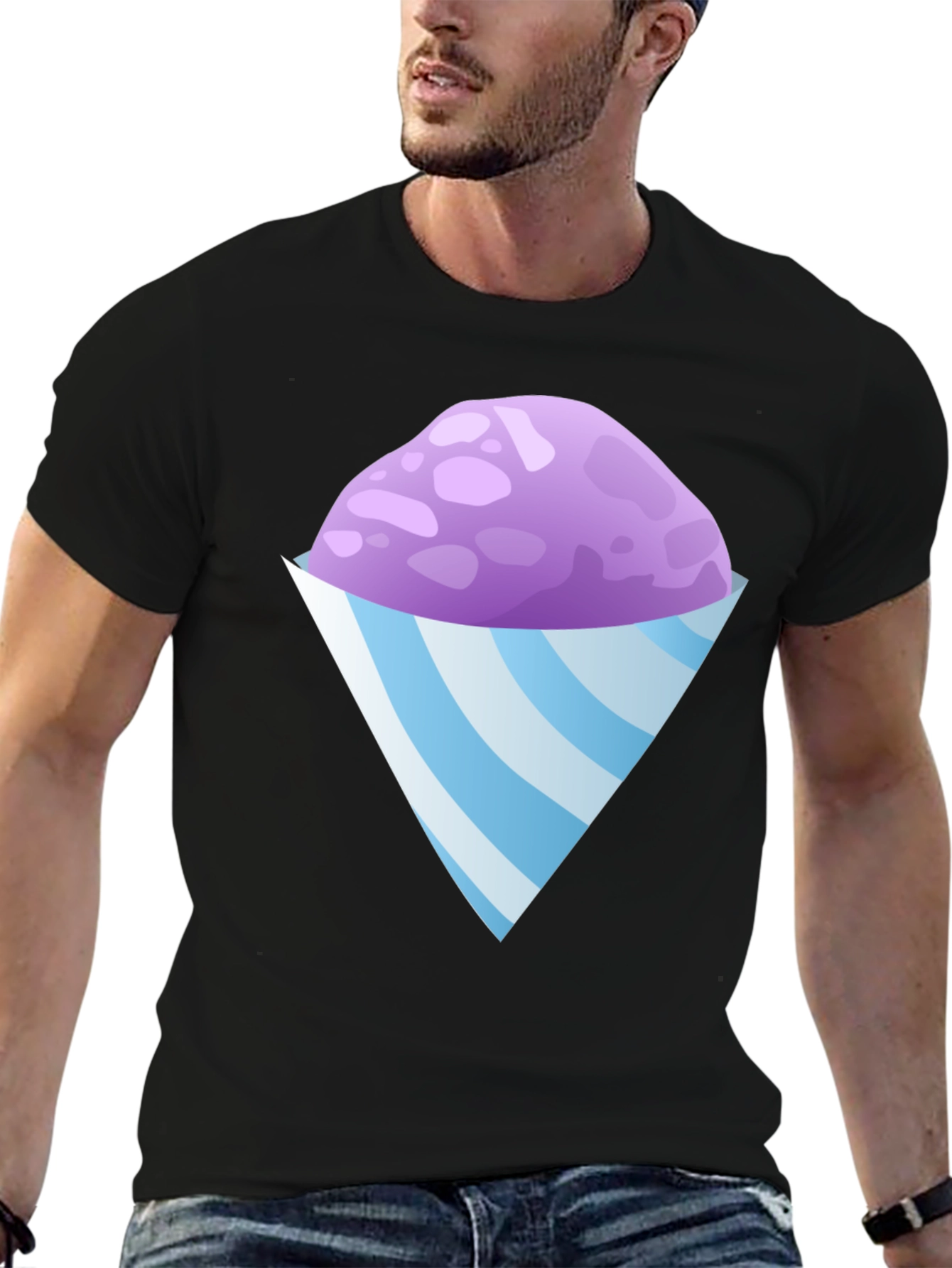Snow Cone Graphic Tee - Black Cotton T-Shirt