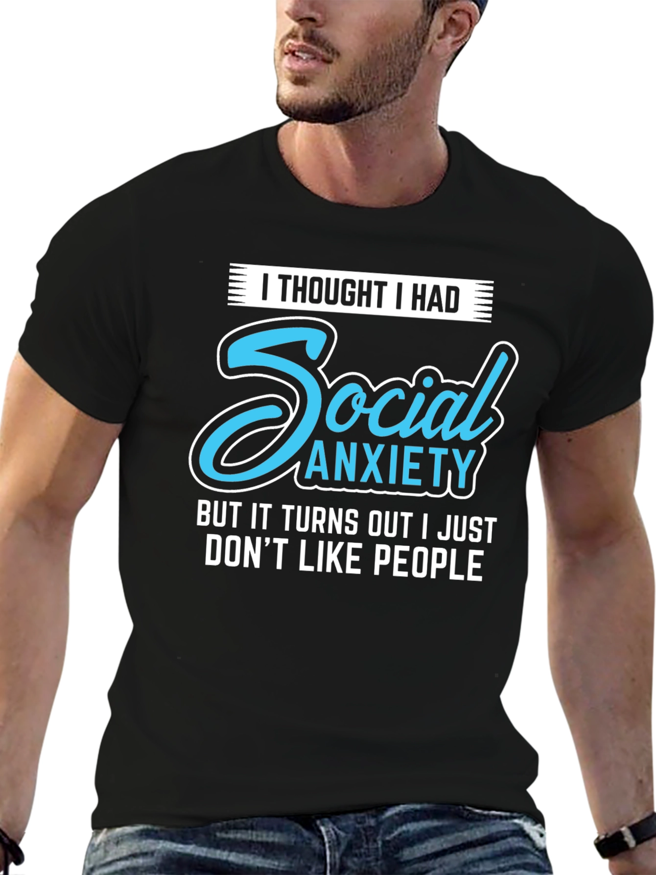 Social Anxiety Slogan Graphic Tee