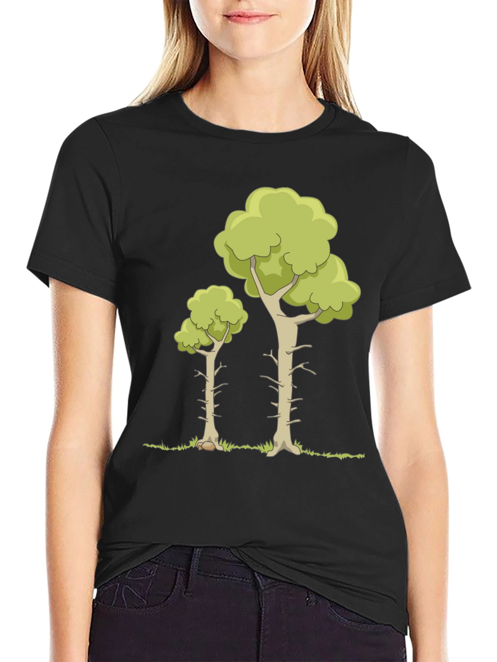 Cartoon Tree Graphic Tee - Nature Lover T-Shirt