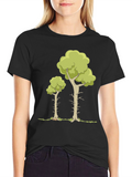 Cartoon Tree Graphic Tee - Nature Lover T-Shirt