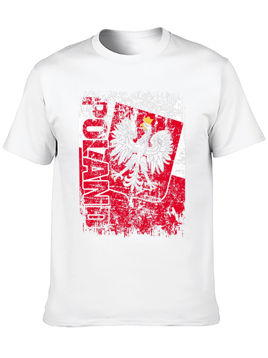 Poland Eagle Flag Graphic T-Shirt - Distressed Design
