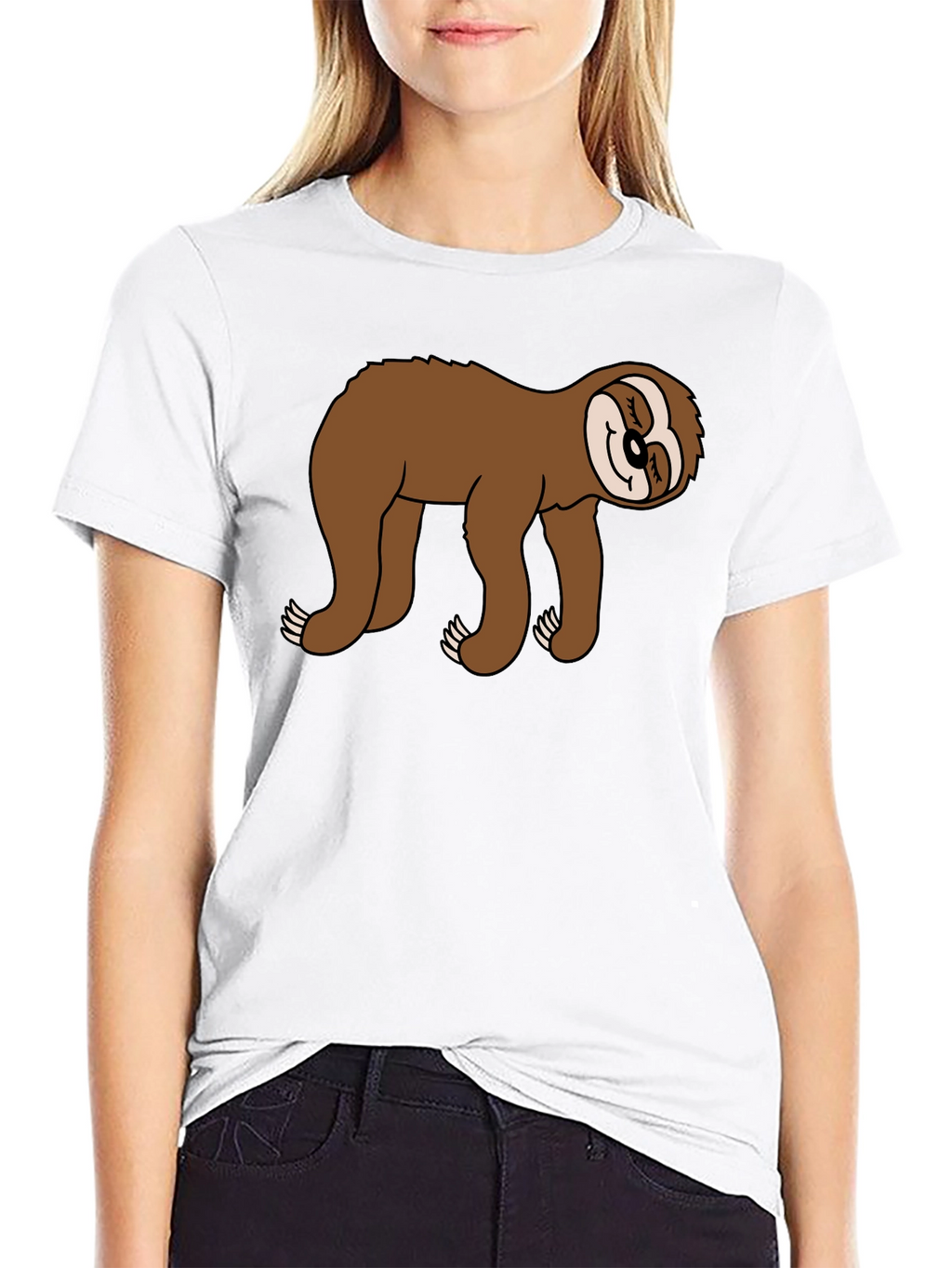 Sloth Graphic Tee - Black Casual Comfort