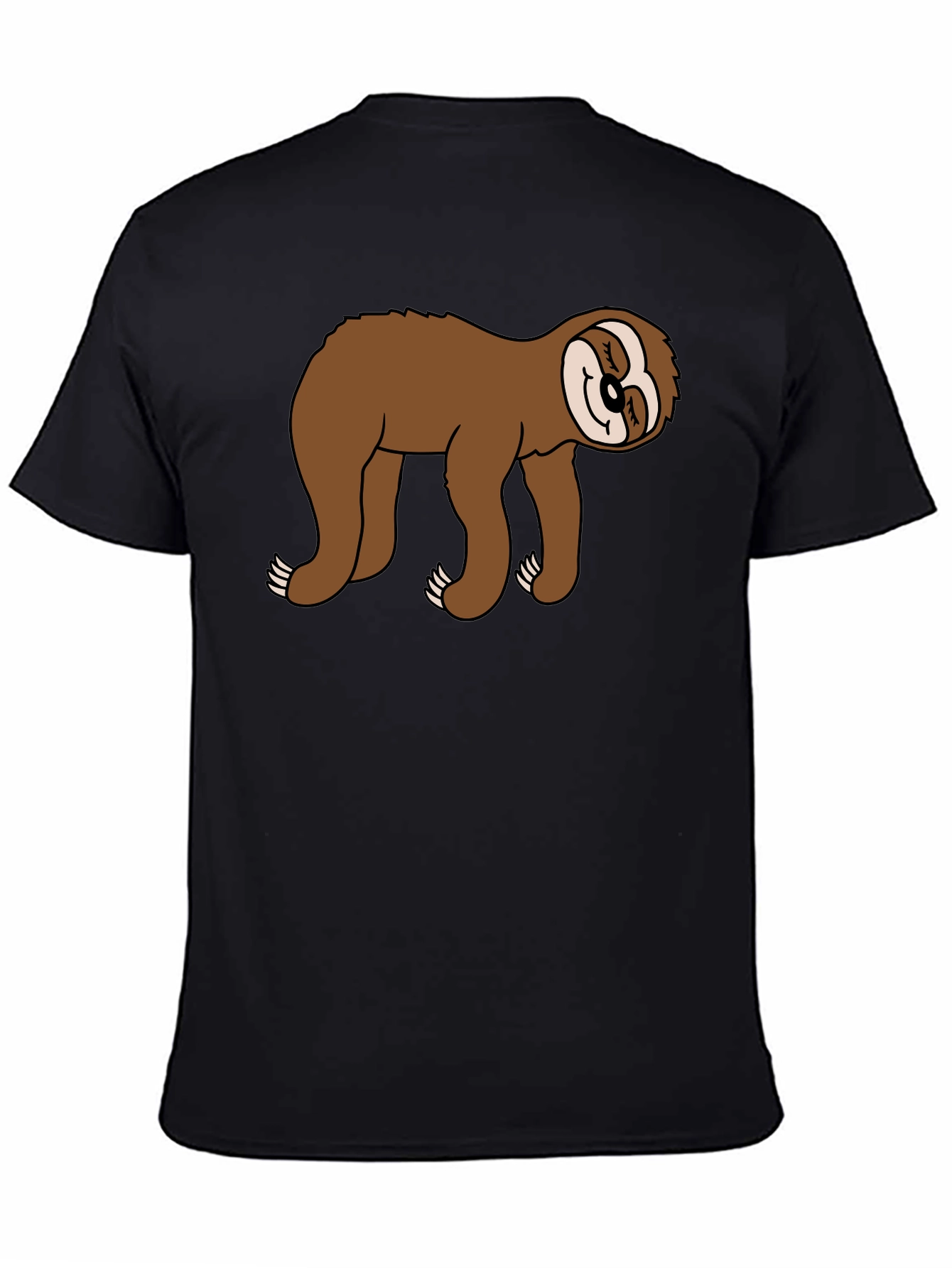 Sloth Graphic Tee - Black Casual Comfort