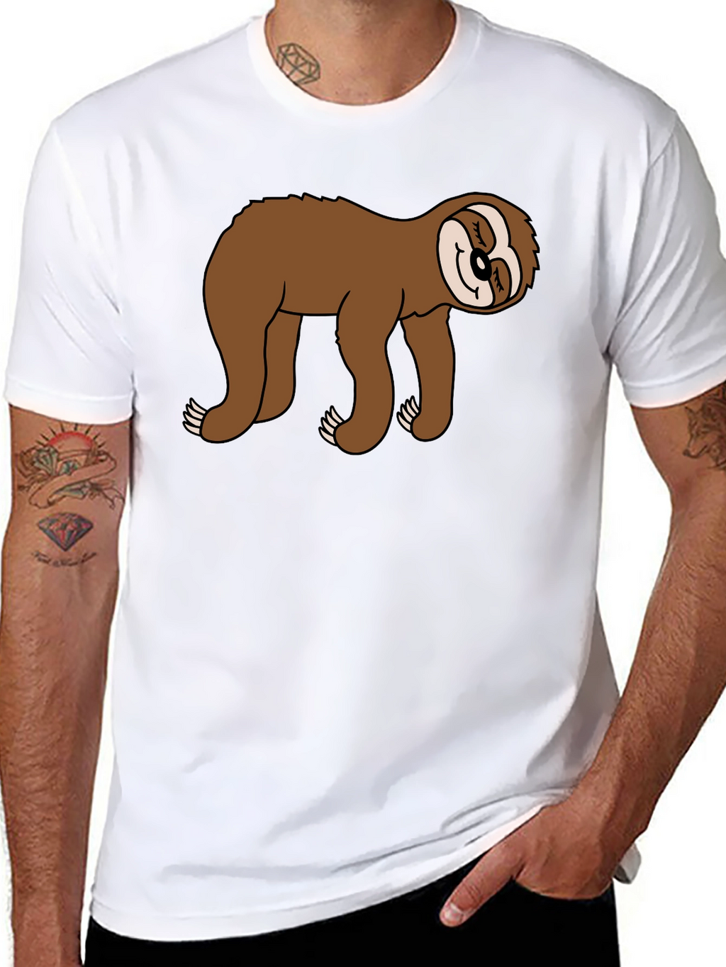 Sloth Graphic Tee - Black Casual Comfort
