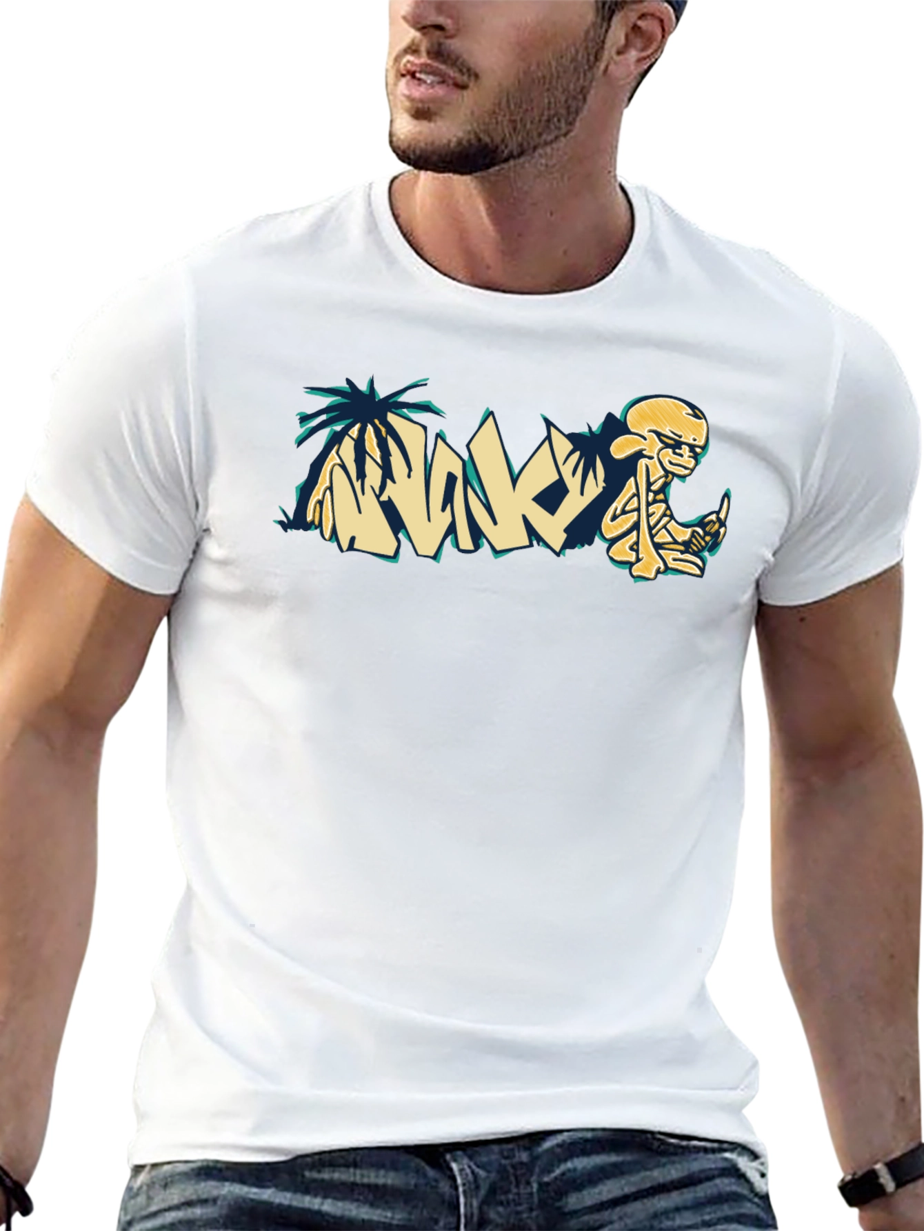 Relaxed Skeleton Graphic Tee - Cool Casual Style
