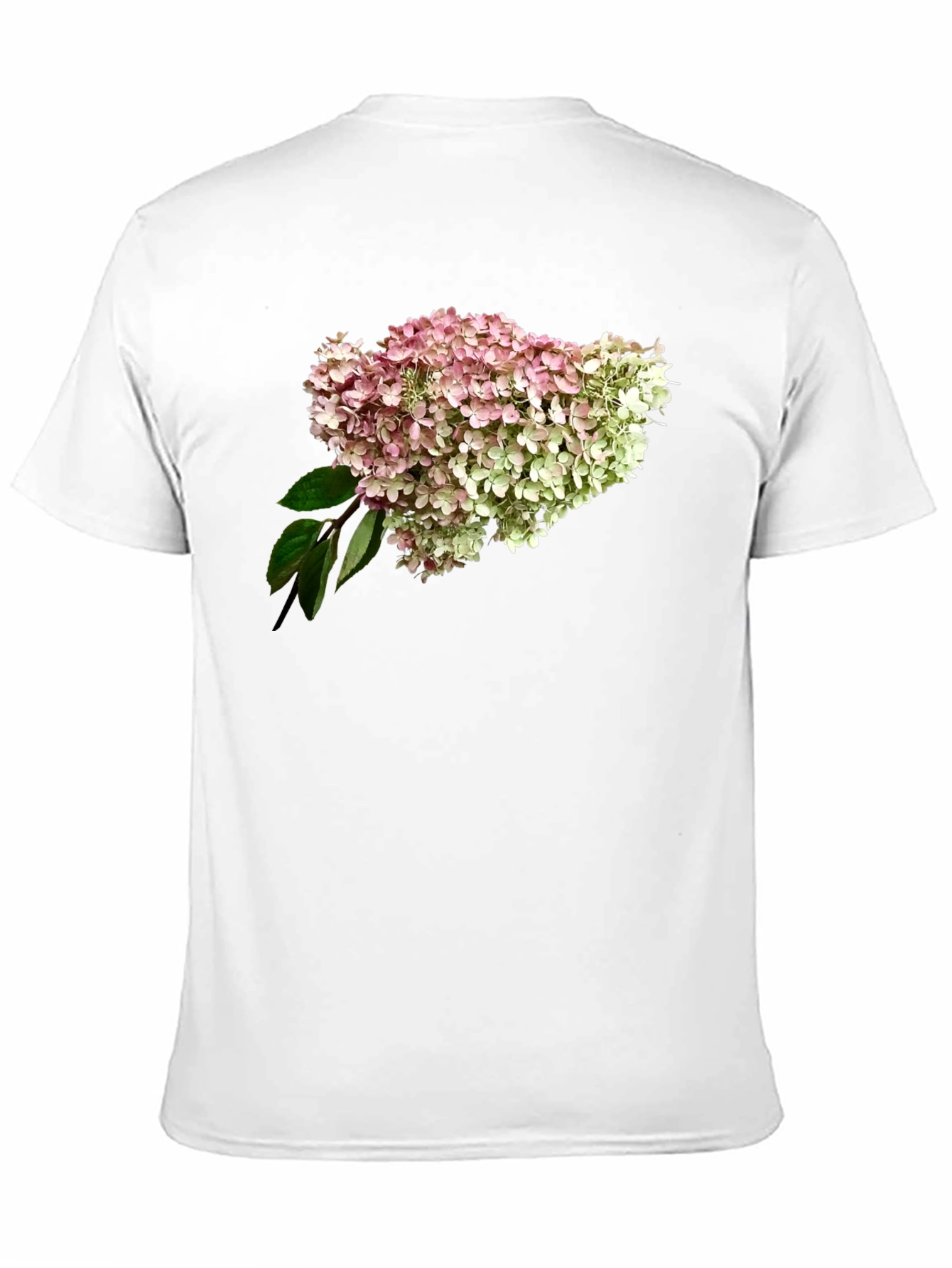 Floral Hydrangea Print Black T-Shirt