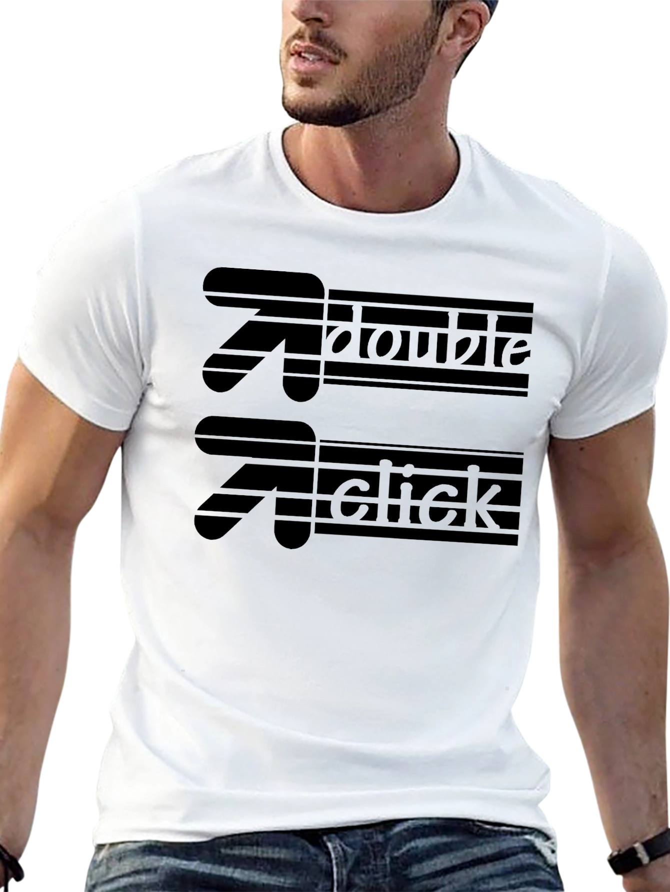 Double Click Graphic T-Shirt - Black Cotton Tee