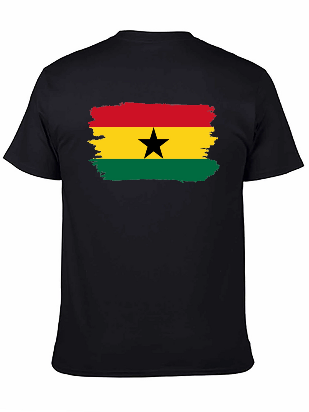 Ghana Flag T-Shirt - Black Cotton Tee