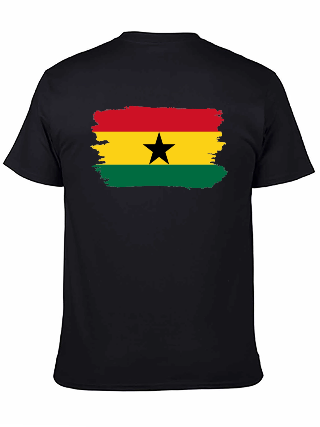 Ghana Flag T-Shirt - Black Cotton Tee