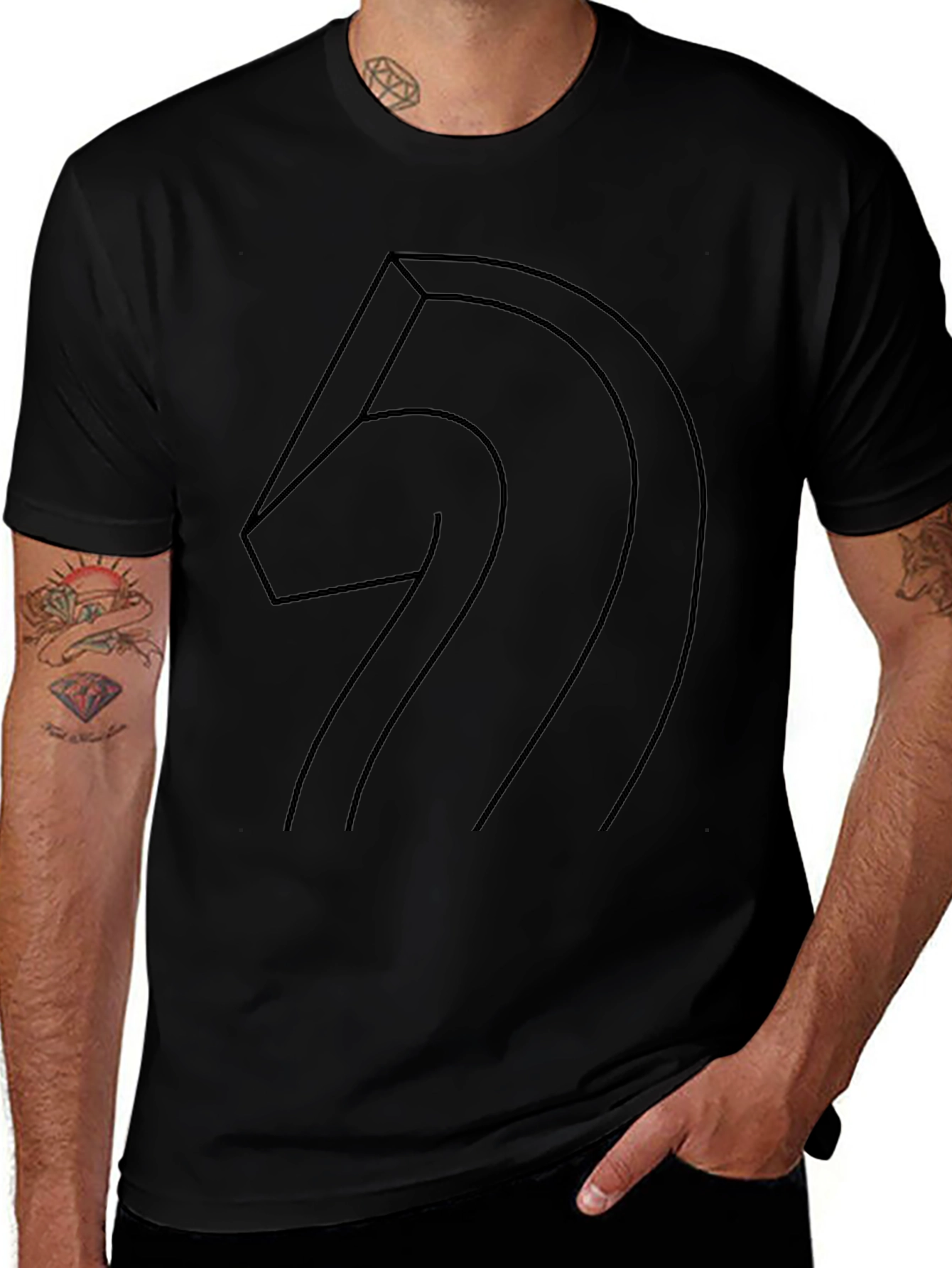 Modern Knight Graphic Tee - Stylish Black Shirt