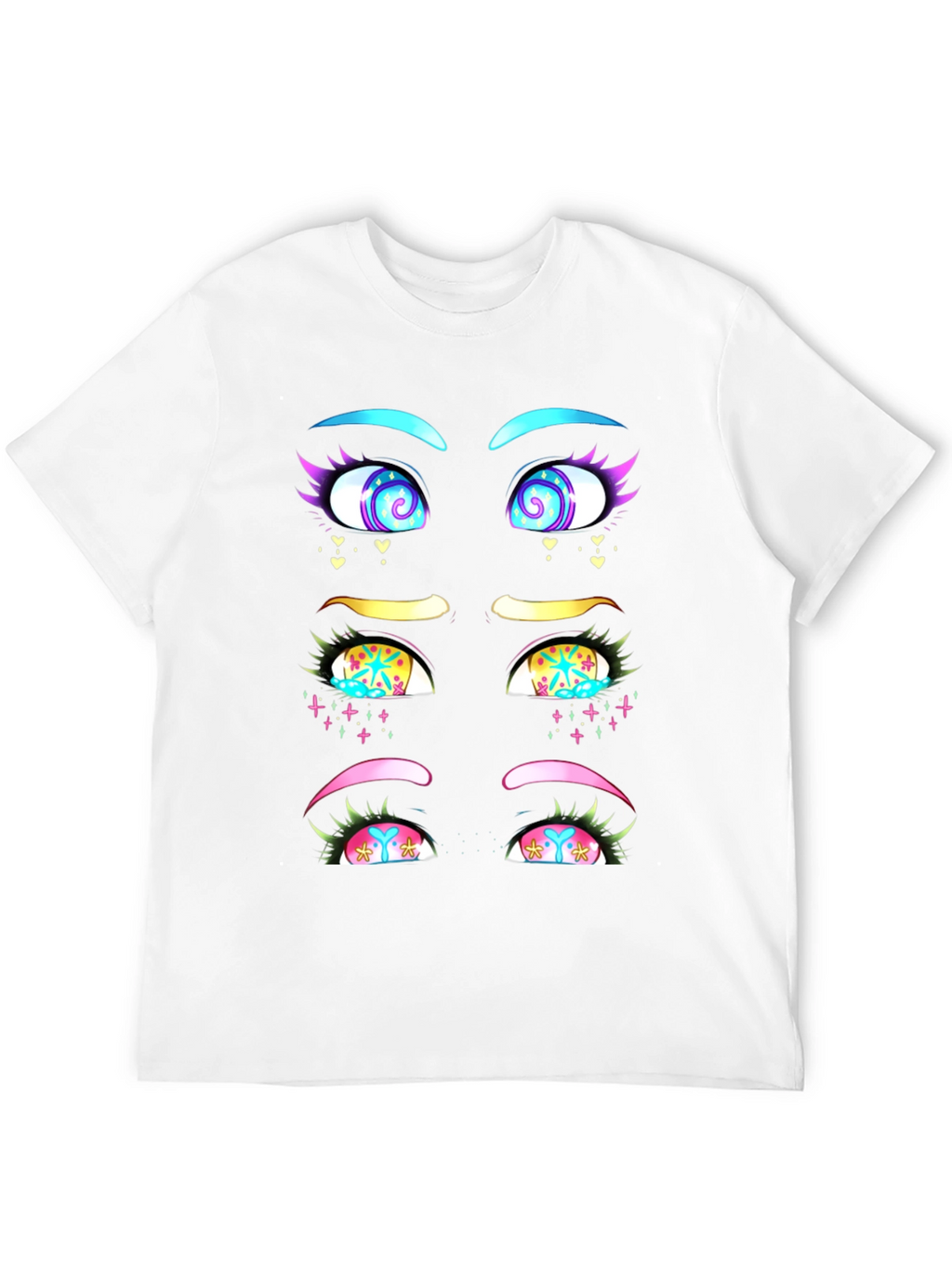 Eye-Catching Graphic T-Shirt: Anime Style Eyes Design