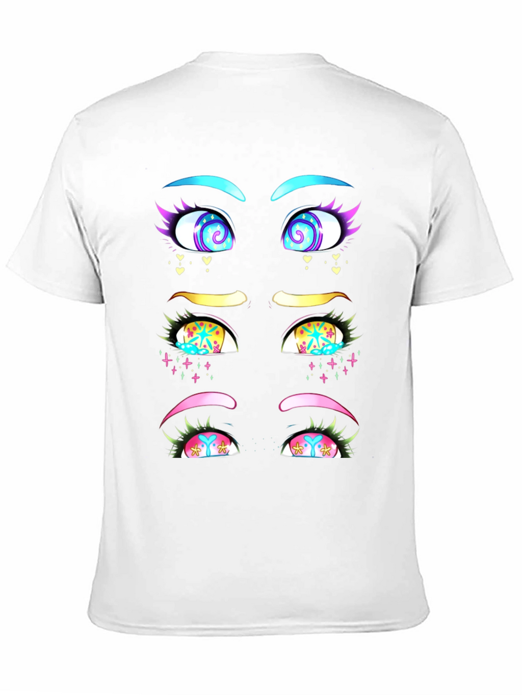Eye-Catching Graphic T-Shirt: Anime Style Eyes Design