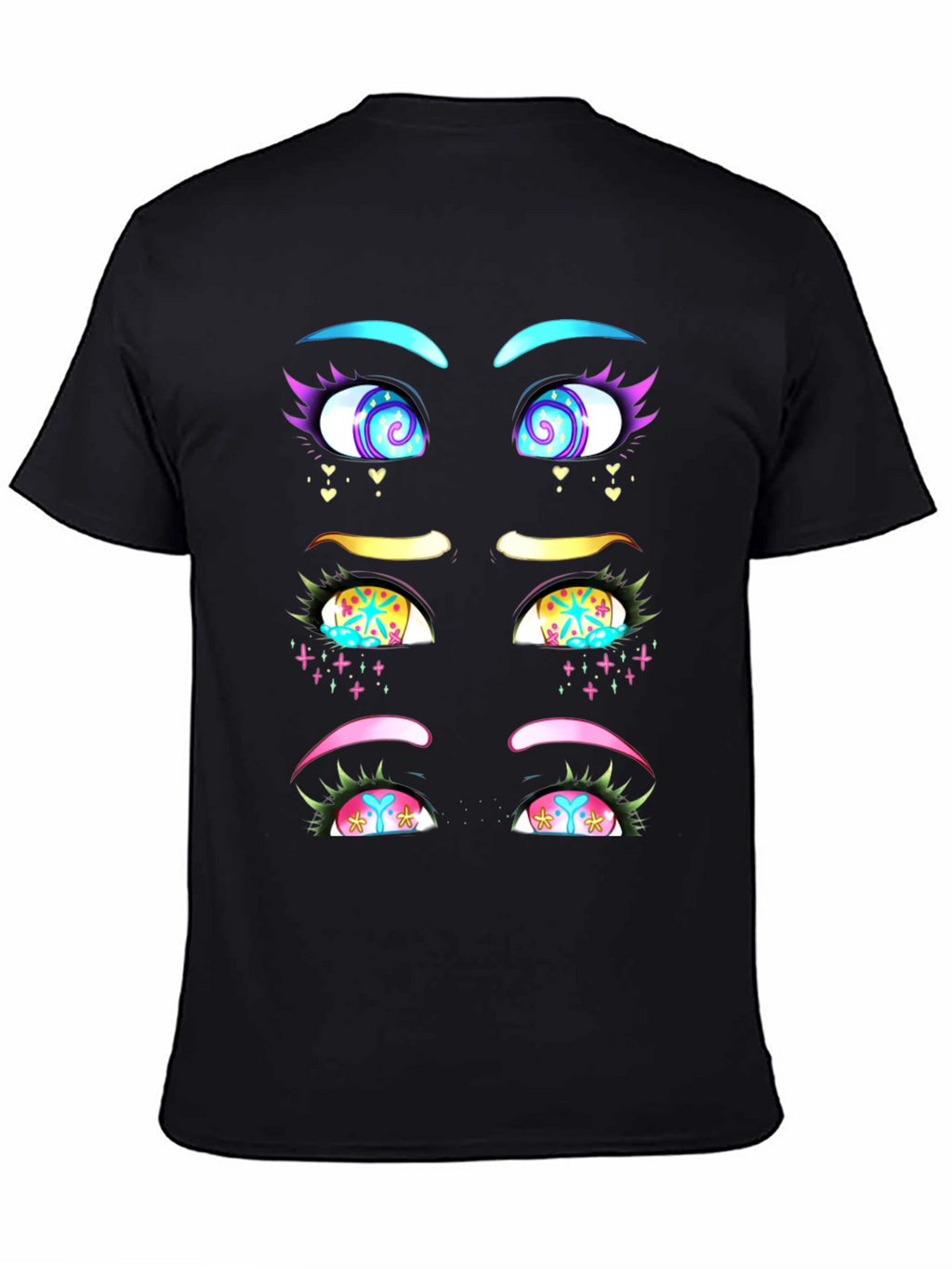 Eye-Catching Graphic T-Shirt: Anime Style Eyes Design