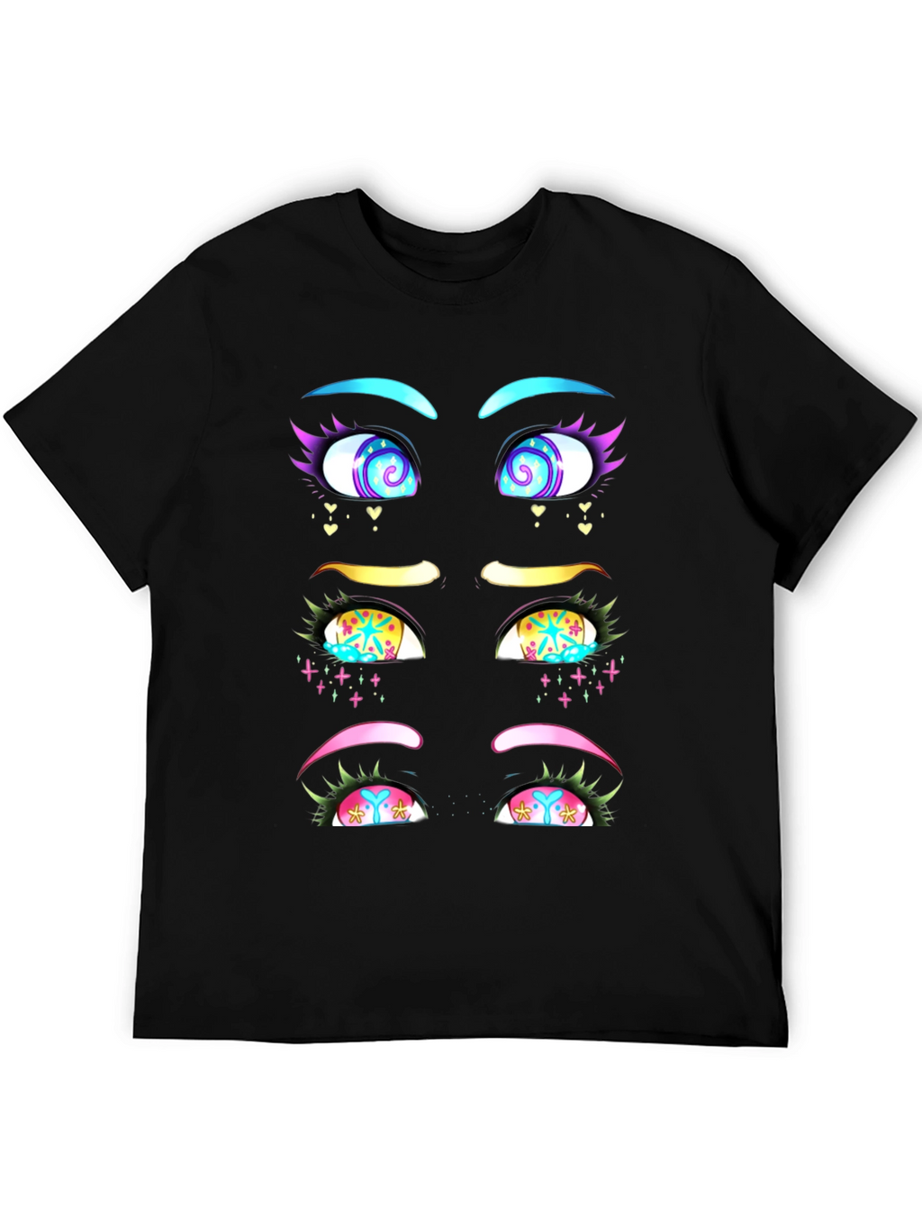 Eye-Catching Graphic T-Shirt: Anime Style Eyes Design