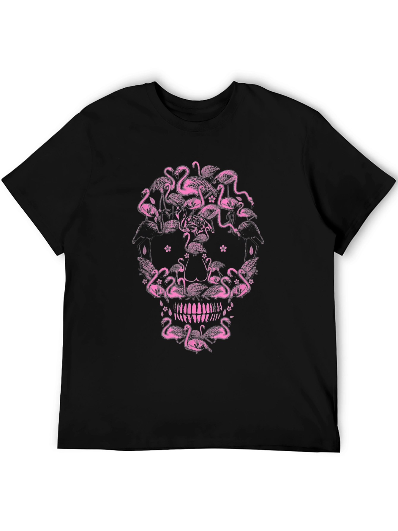 Flamingo Skull Graphic Tee - Unique Design
