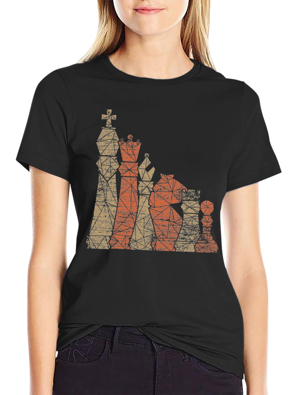 Geometric Chess Piece Graphic T-Shirt