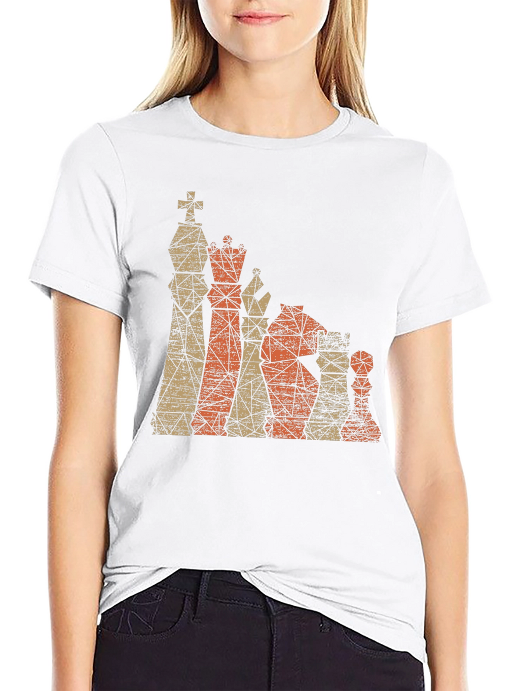 Geometric Chess Piece Graphic T-Shirt