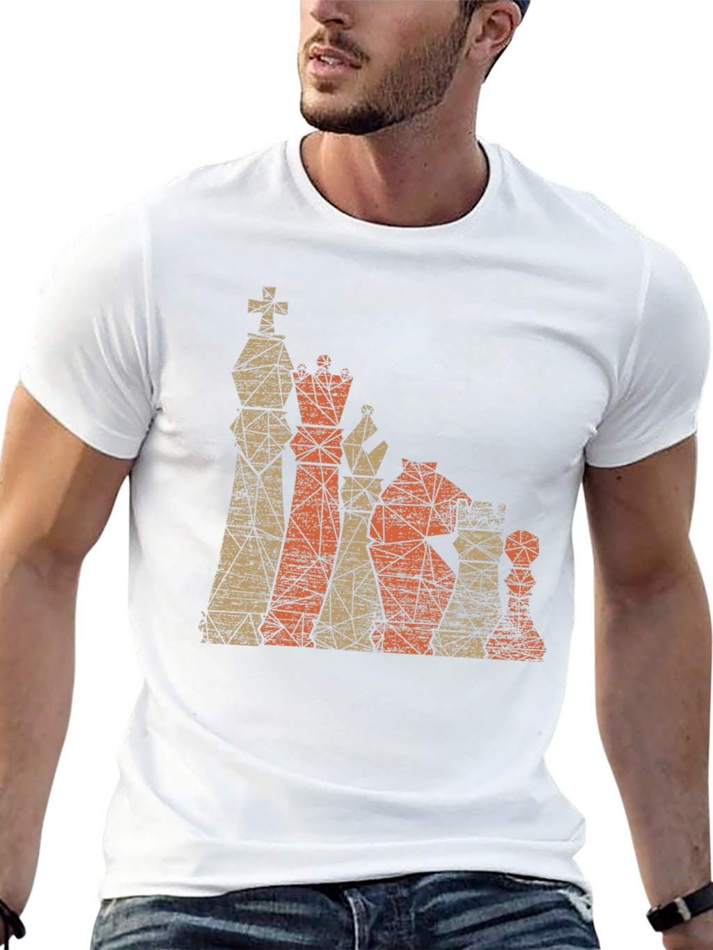 Geometric Chess Piece Graphic T-Shirt