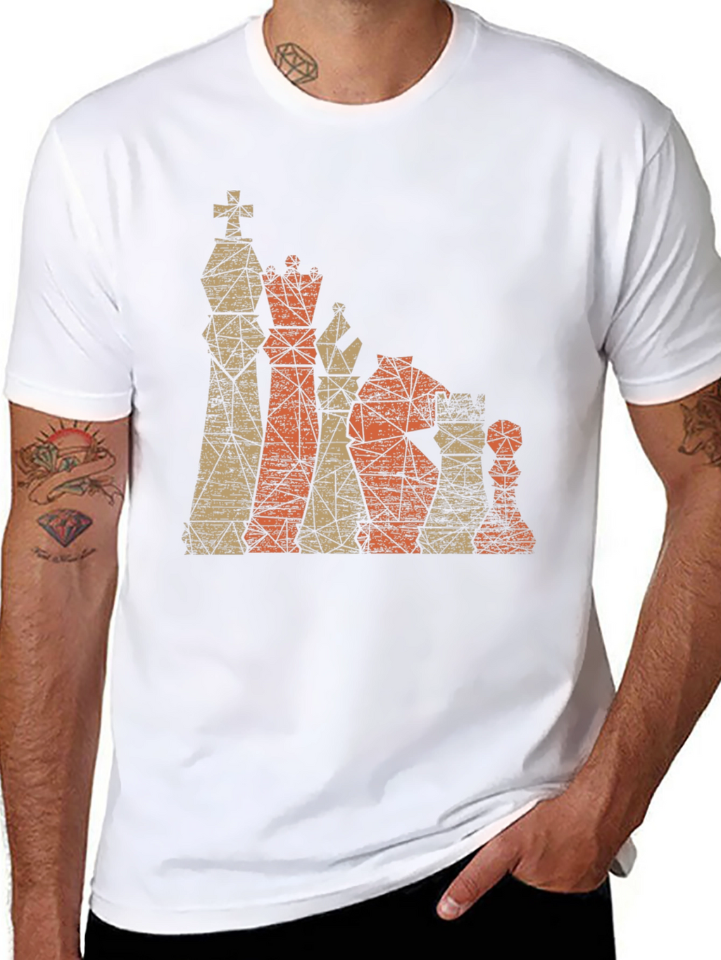 Geometric Chess Piece Graphic T-Shirt