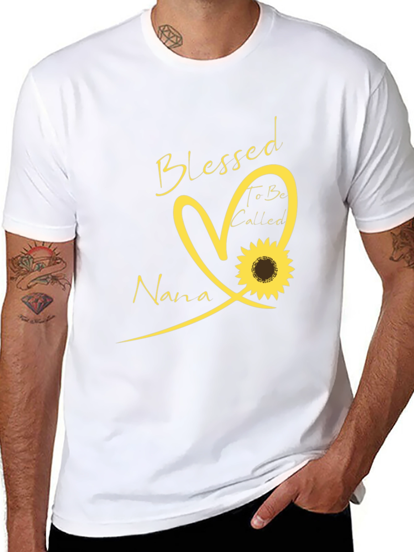 Blessed Nana T-Shirt - Sunflower Heart Design
