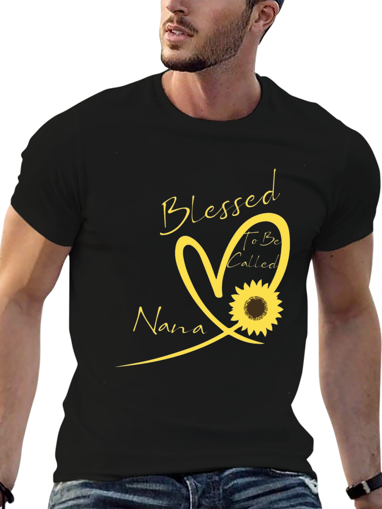 Blessed Nana T-Shirt - Sunflower Heart Design