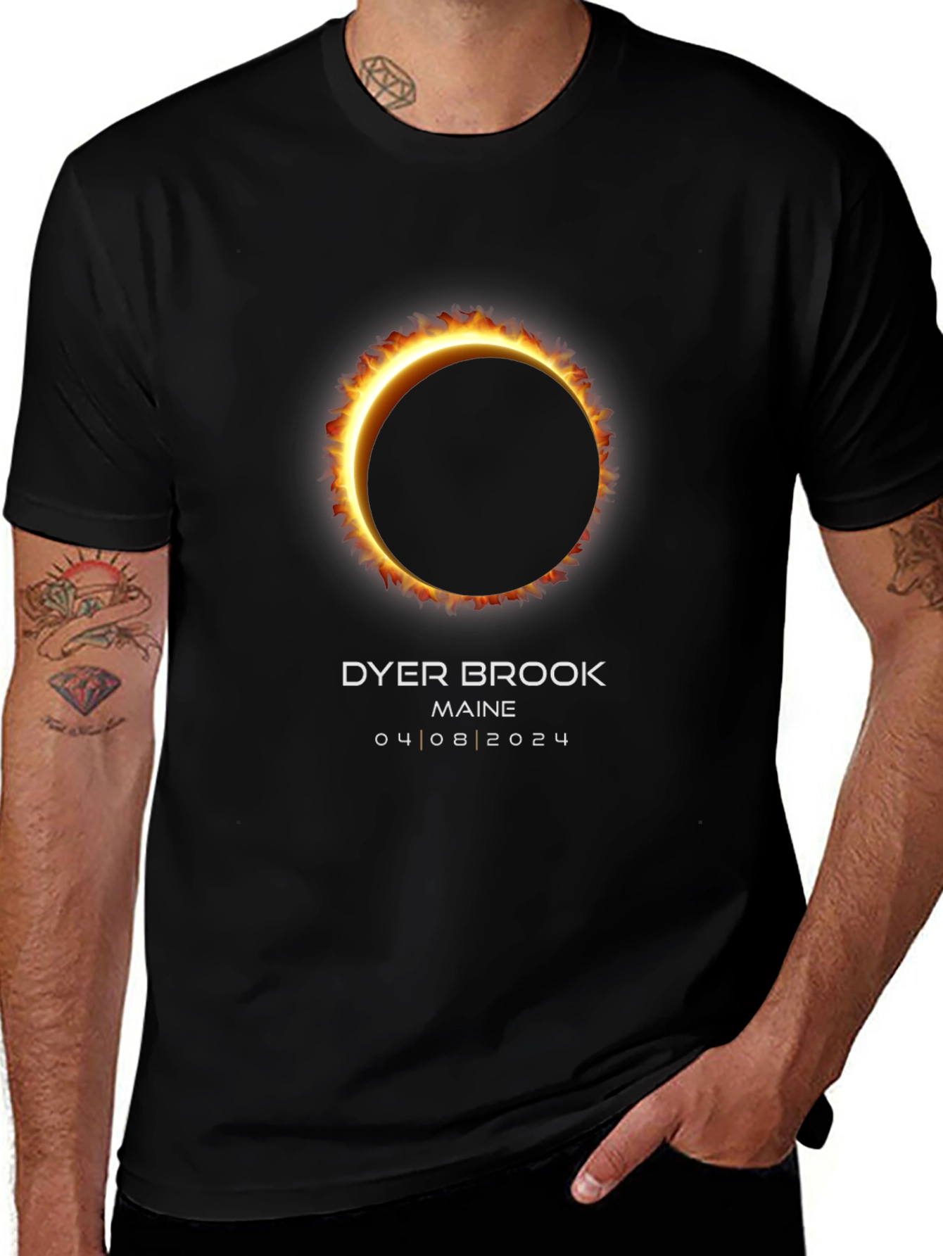 Dyer Brook Maine Eclipse T-Shirt - April 8 2024