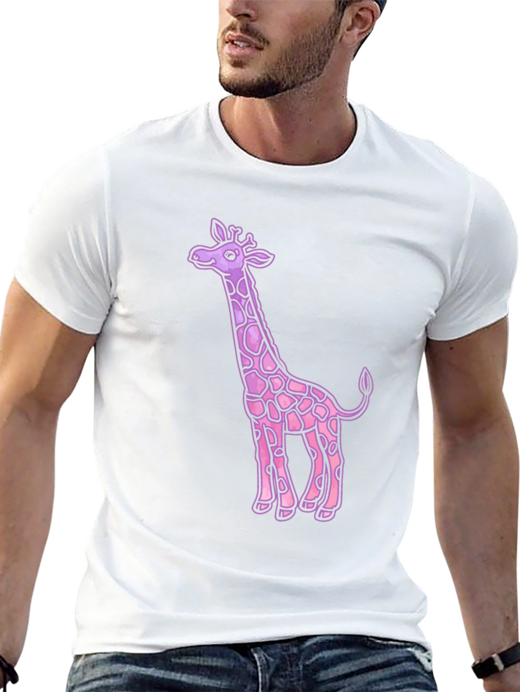 Pink Giraffe Graphic Tee - Unique Design