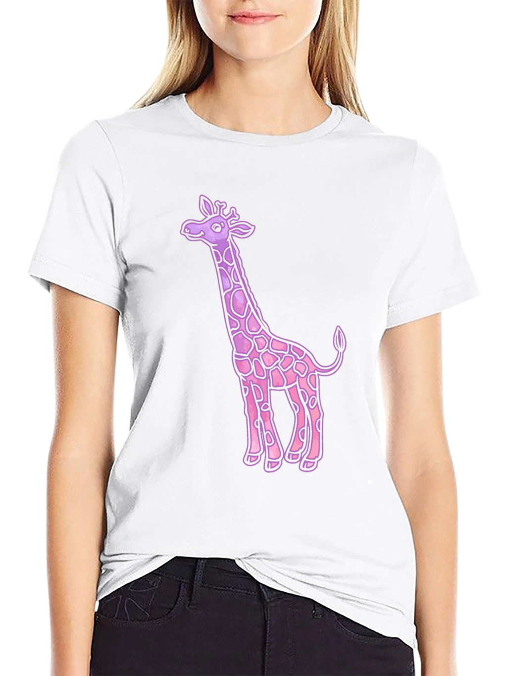 Pink Giraffe Graphic Tee - Unique Design