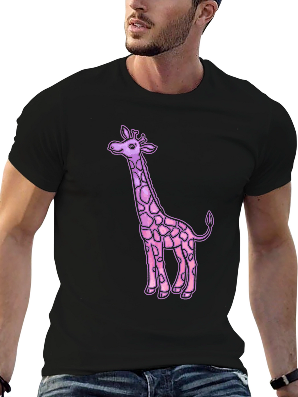 Pink Giraffe Graphic Tee - Unique Design