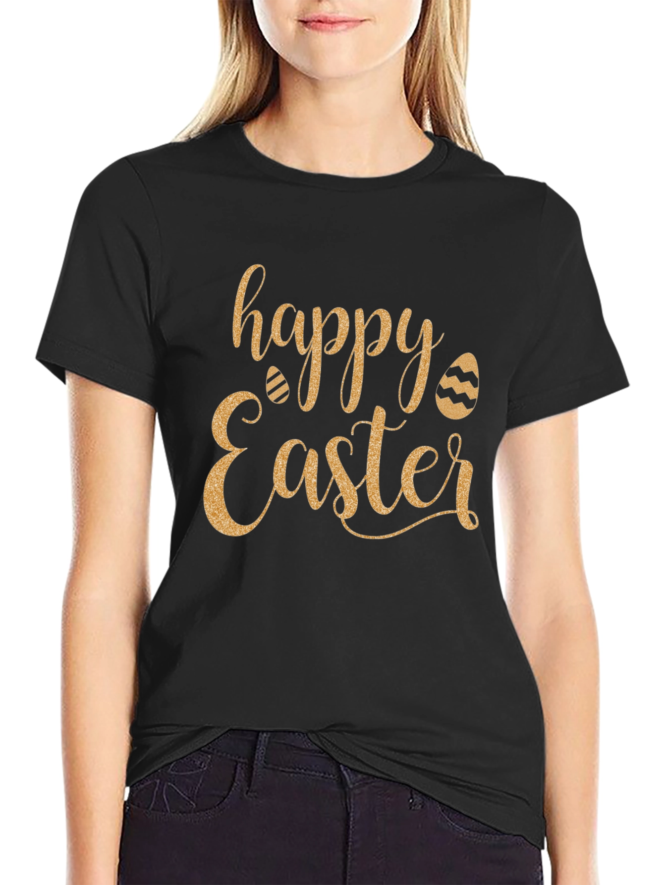Happy Easter Graphic Tee - Black