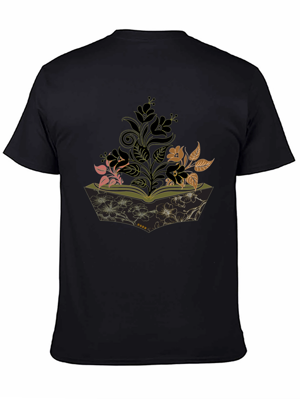 Floral Book T-Shirt - Literary Style