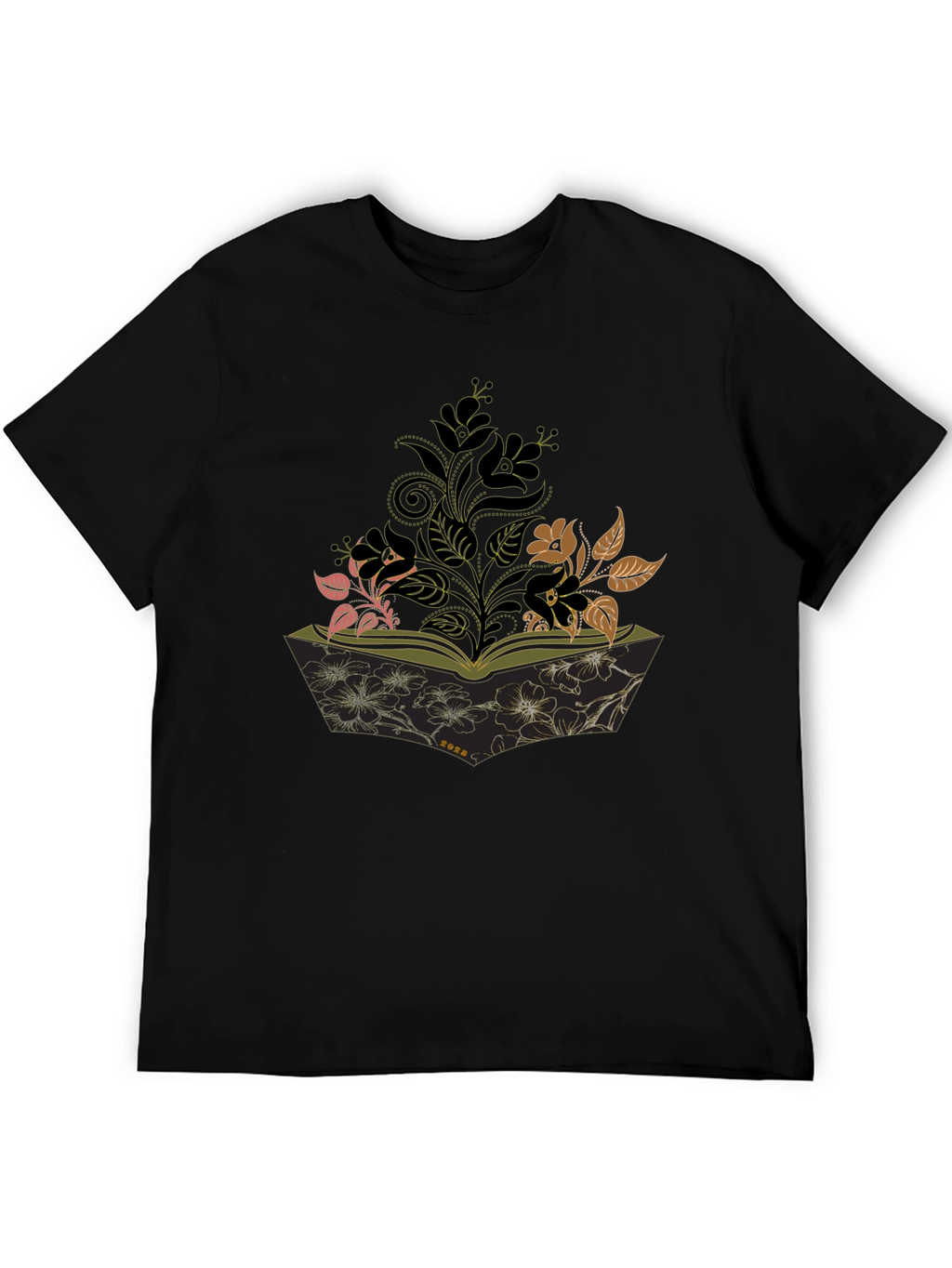 Floral Book T-Shirt - Literary Style