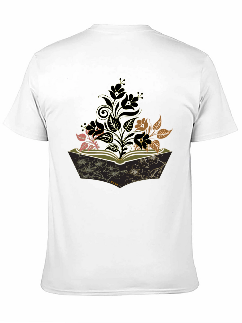 Floral Book T-Shirt - Literary Style