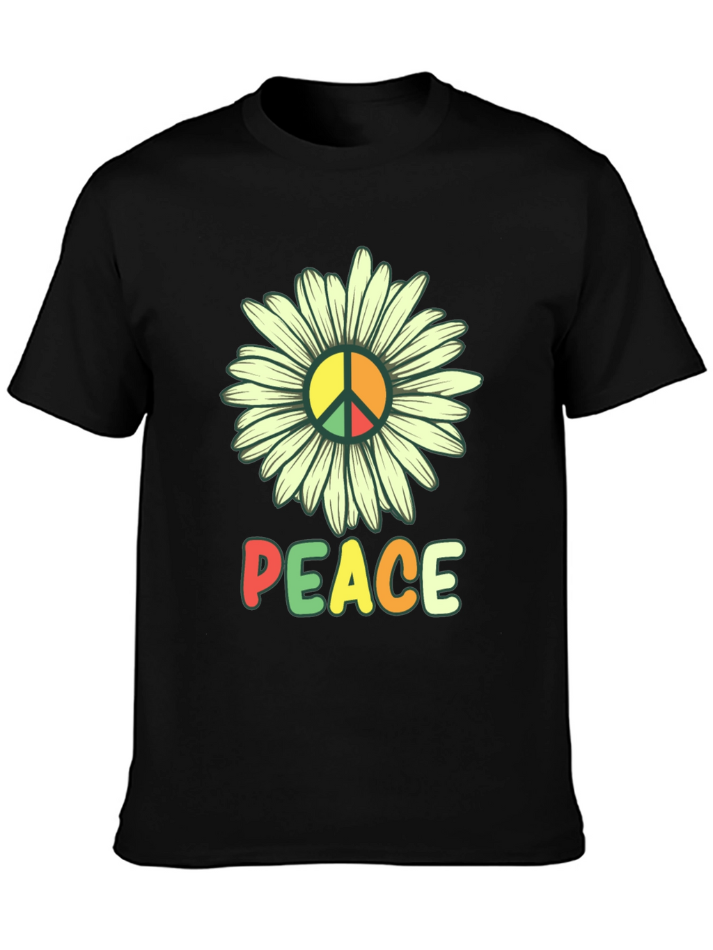 Peace Daisy Graphic T-Shirt - Hippie Style