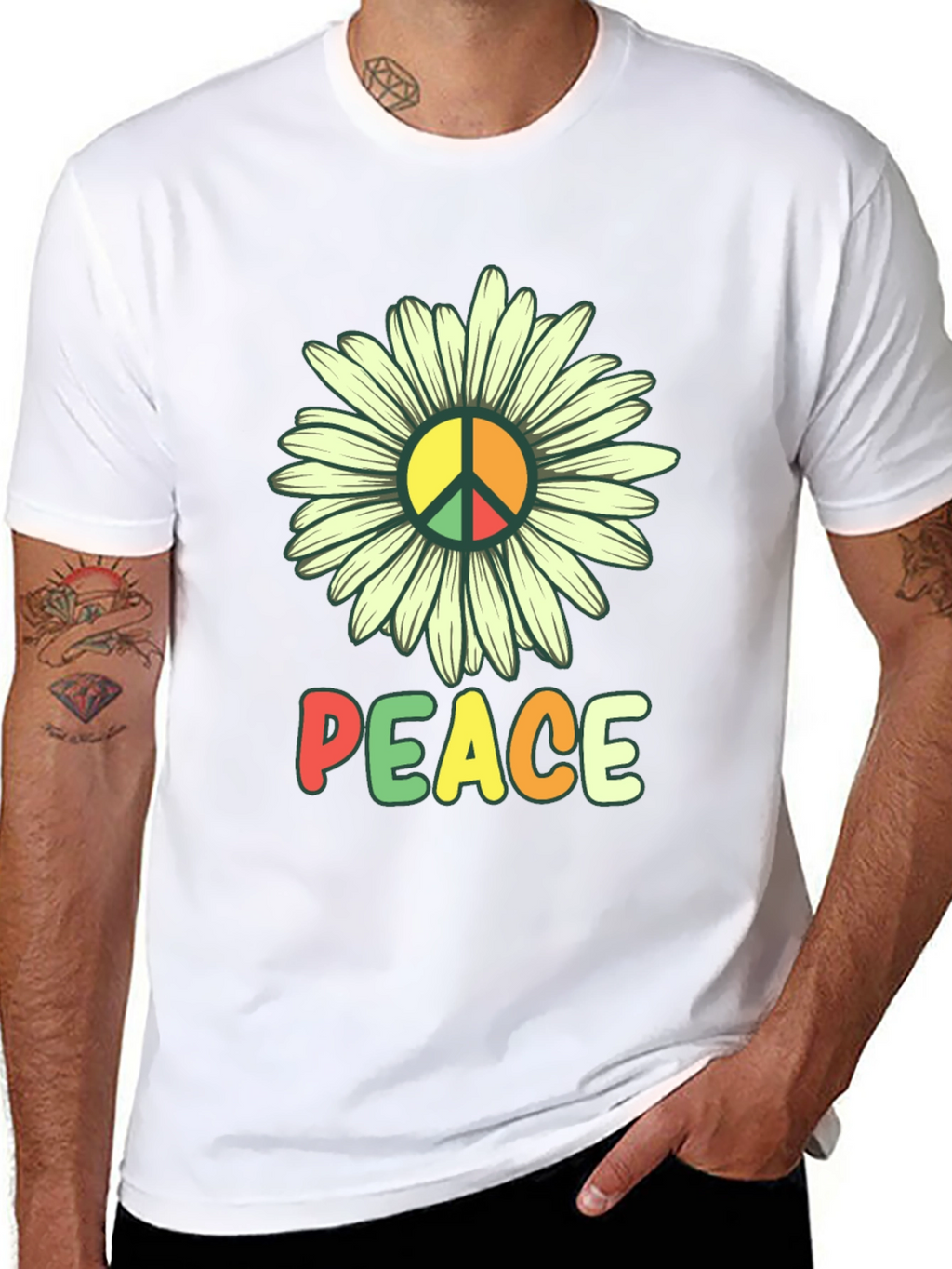 Peace Daisy Graphic T-Shirt - Hippie Style