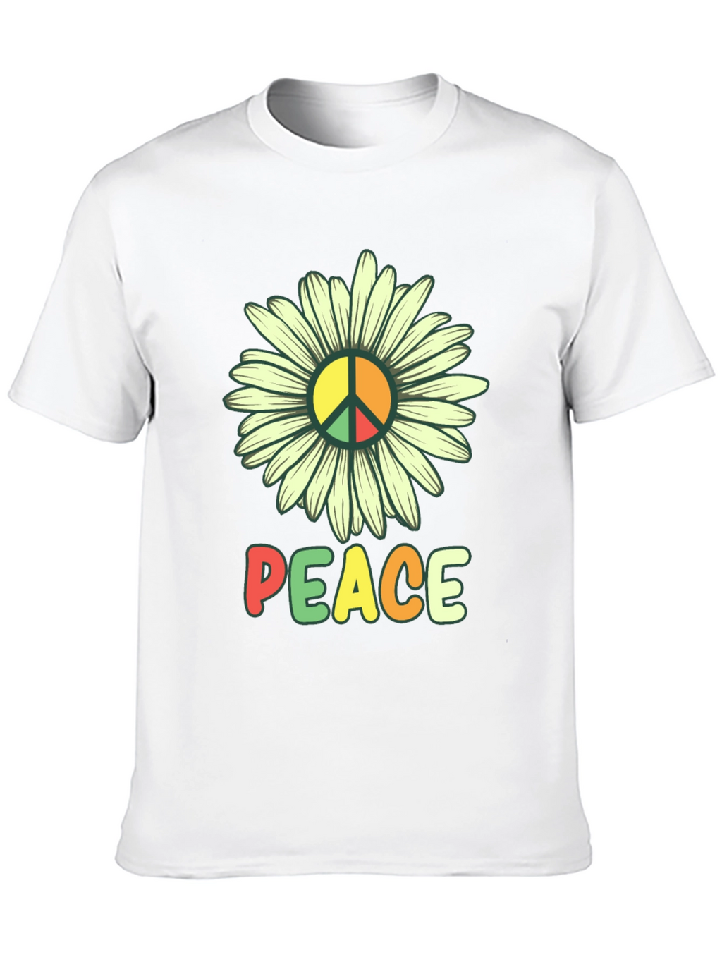 Peace Daisy Graphic T-Shirt - Hippie Style