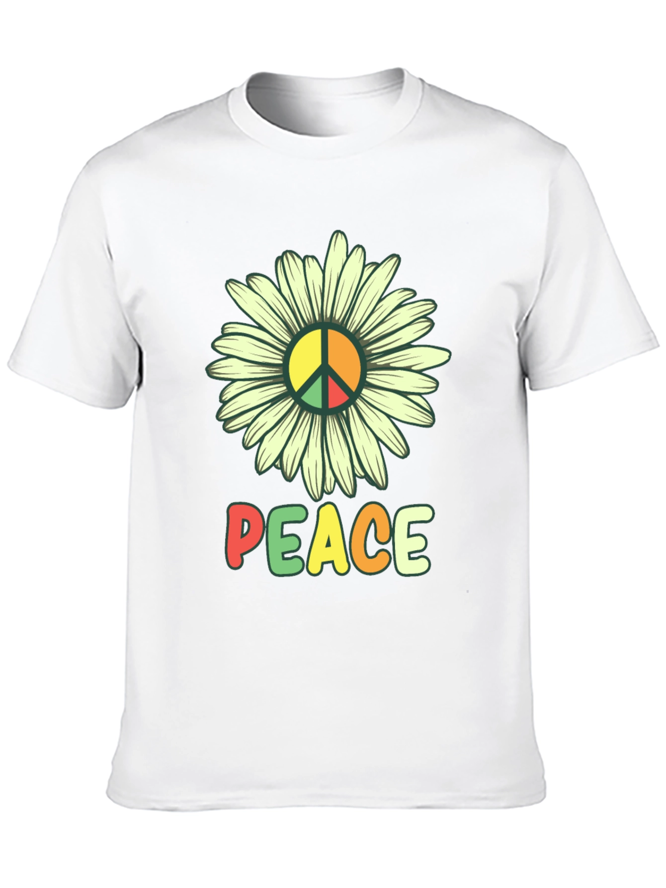 Peace Daisy Graphic T-Shirt - Hippie Style