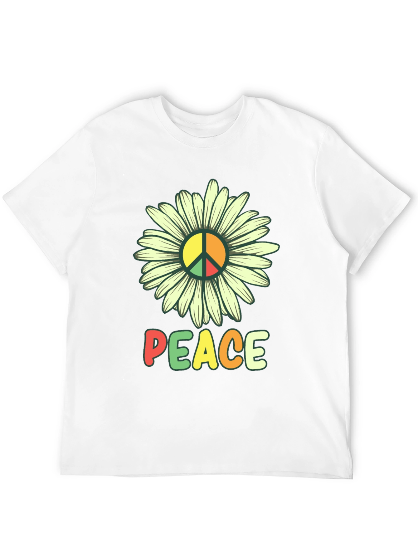 Peace Daisy Graphic T-Shirt - Hippie Style
