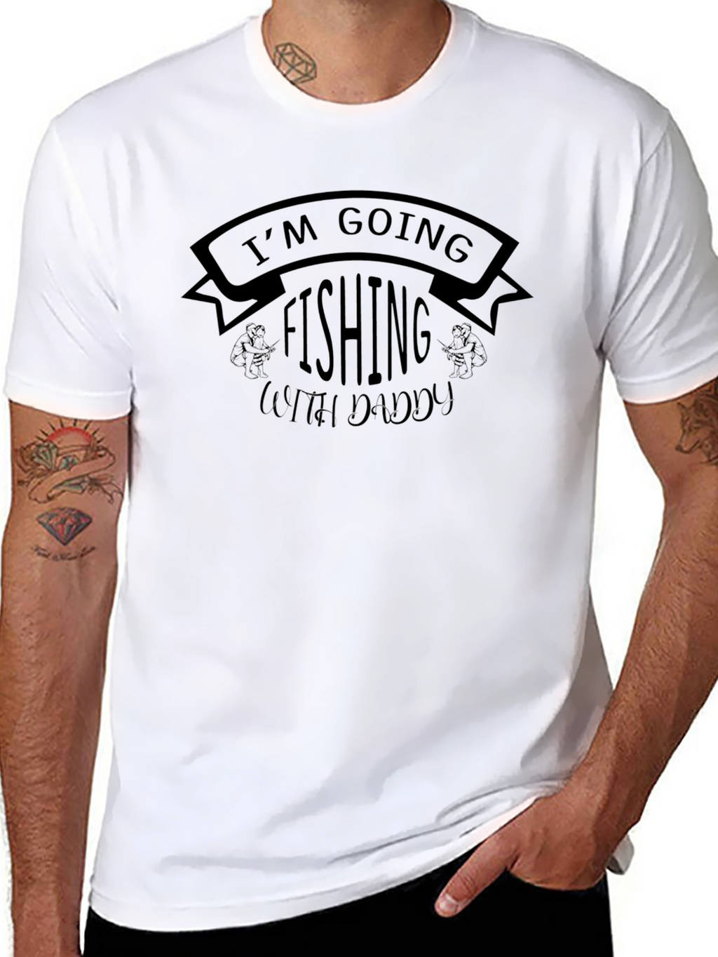 Fishing with Daddy T-Shirt - Black Cotton Tee