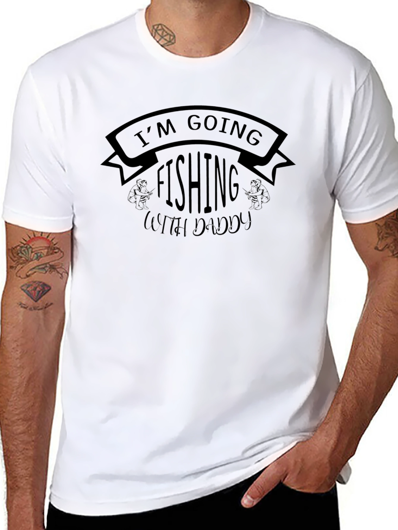 Fishing with Daddy T-Shirt - Black Cotton Tee
