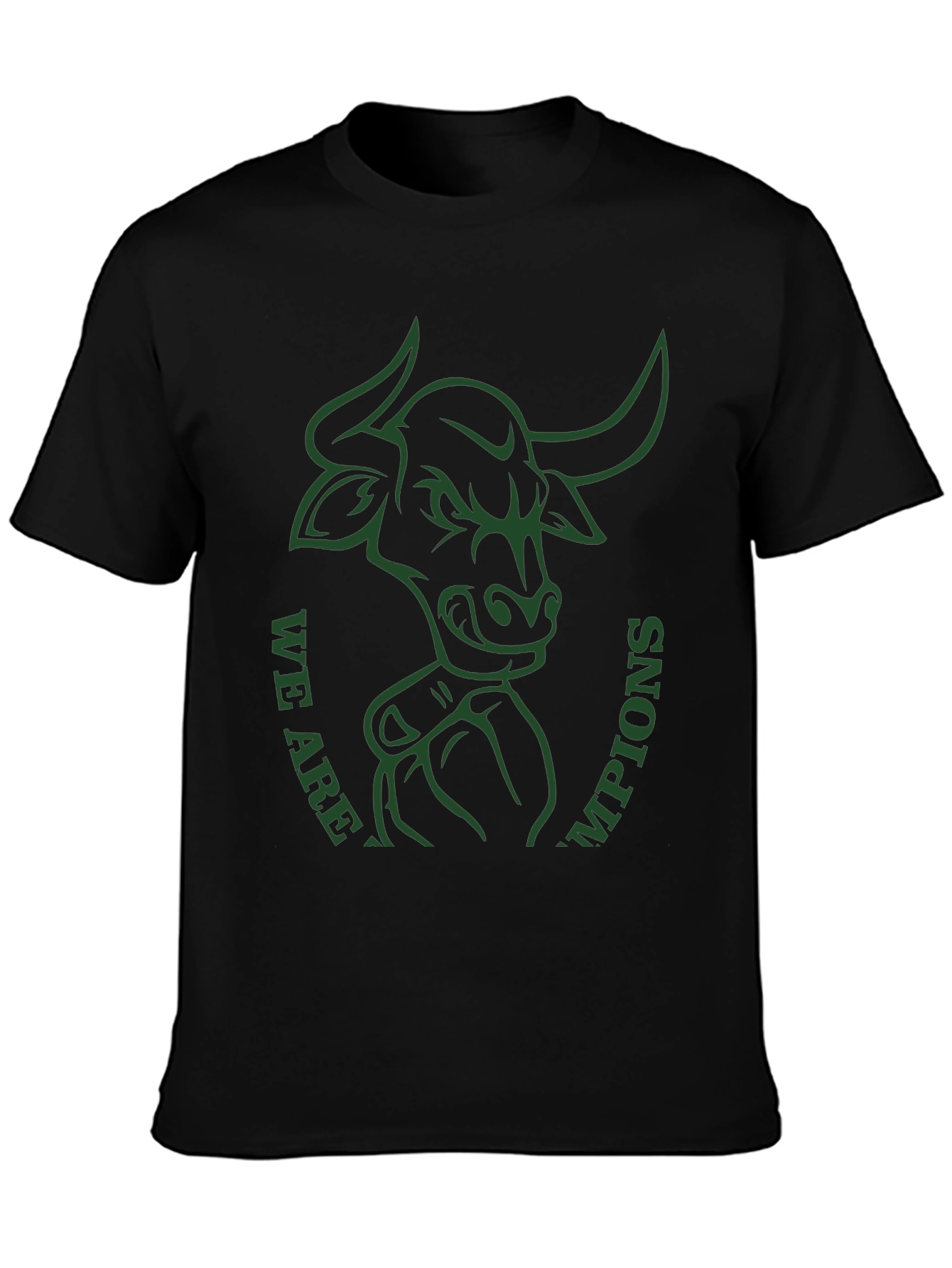 Bull Champions Graphic Tee - Black Cotton T-Shirt