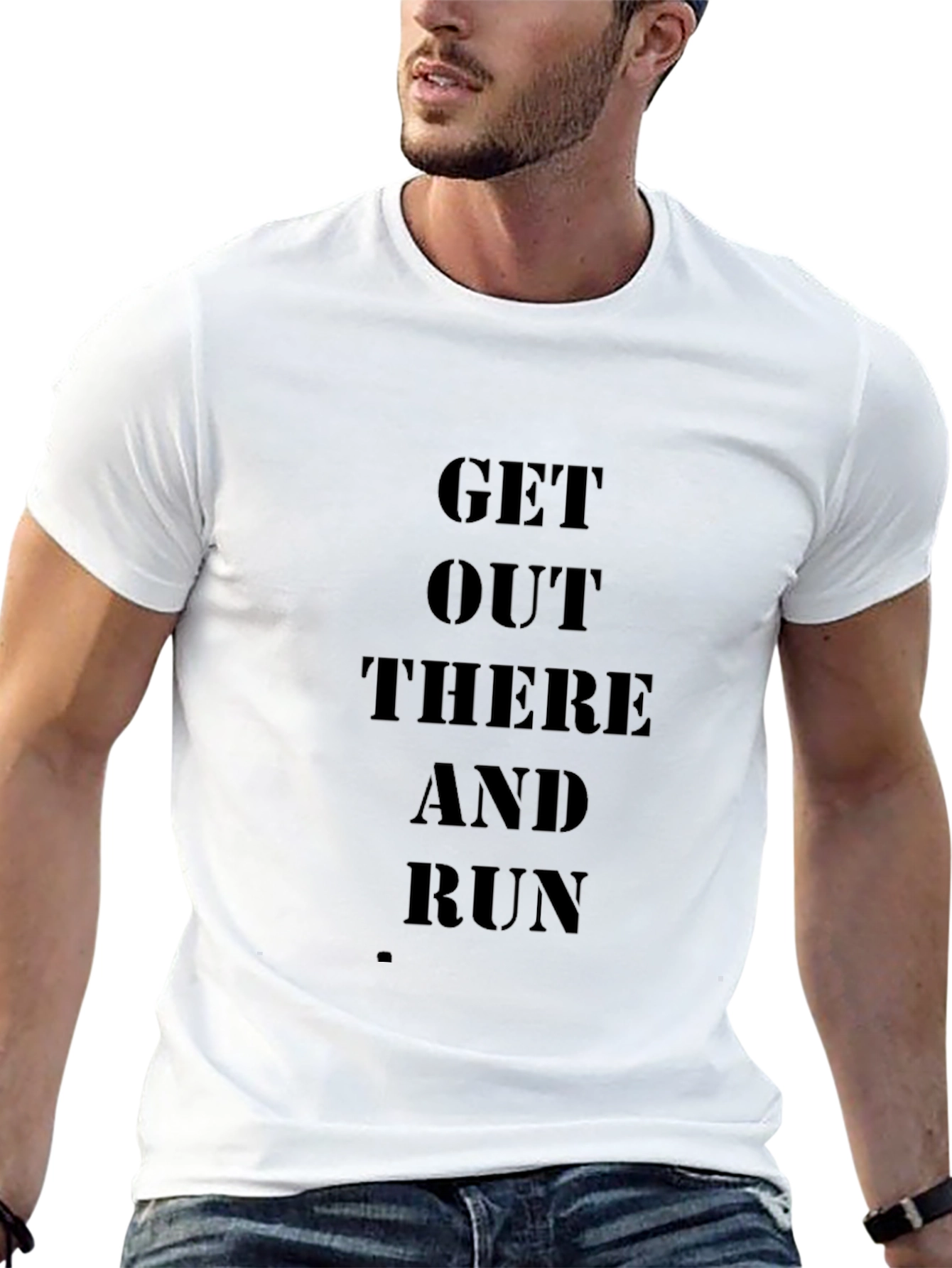 Get Out There And Run Black T-Shirt